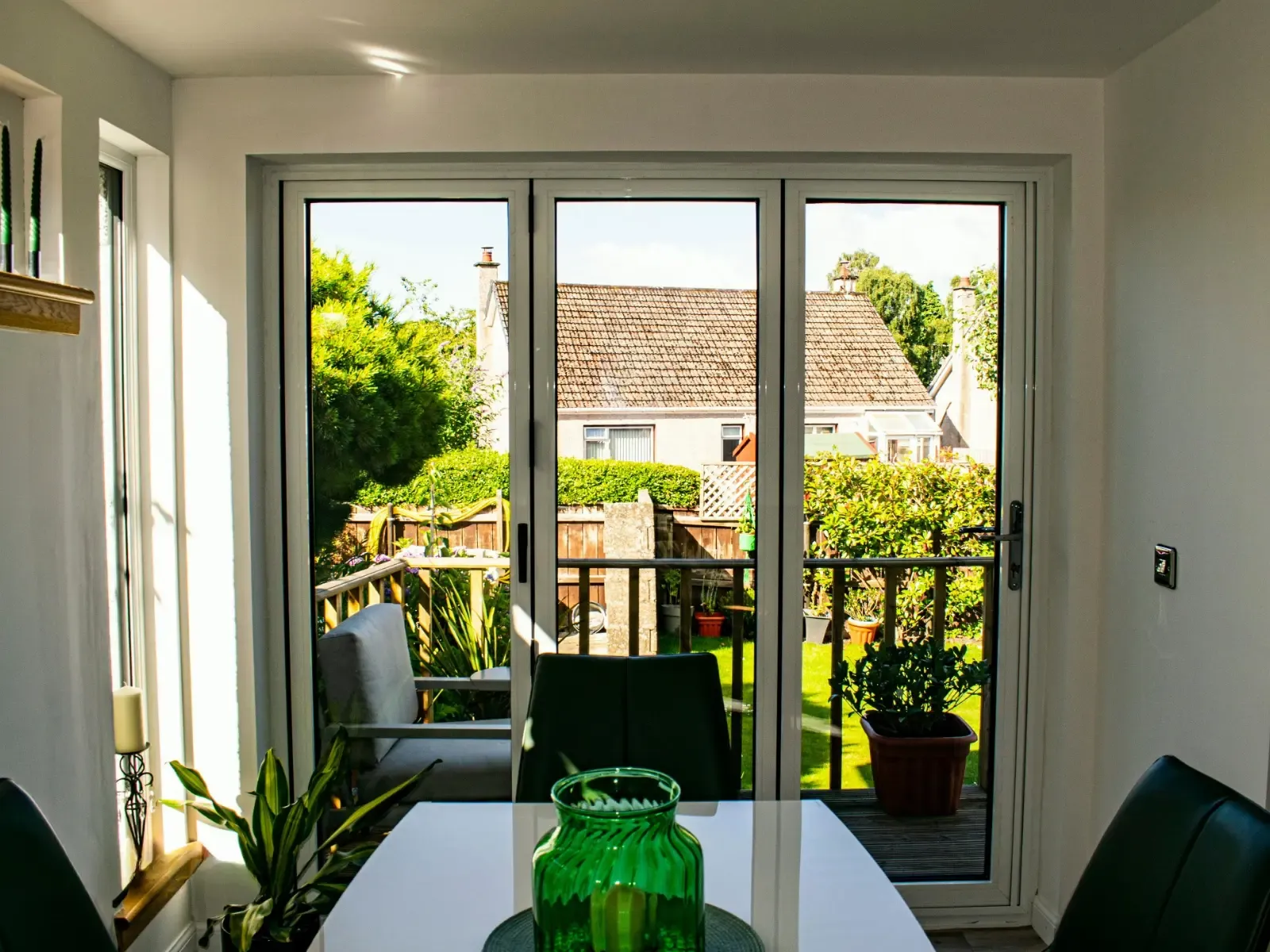 White uPVC bifold door installation, Dundee