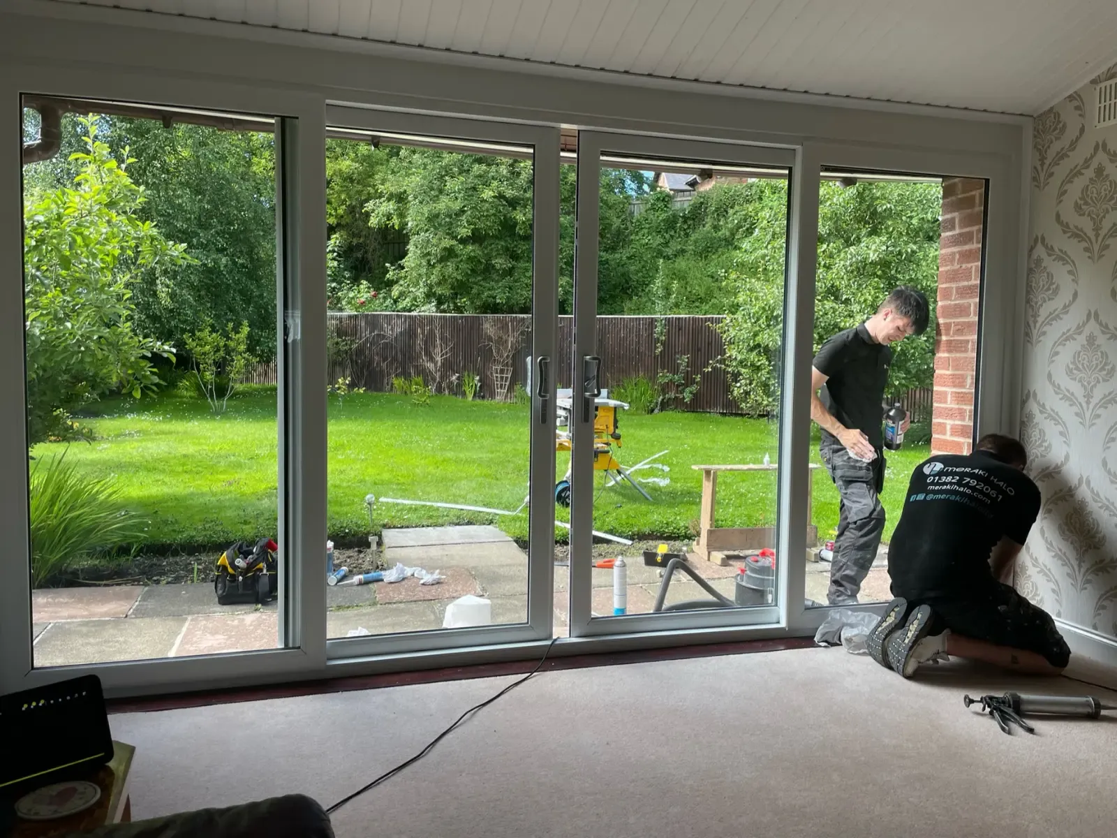 White uPVC door installation, Dundee